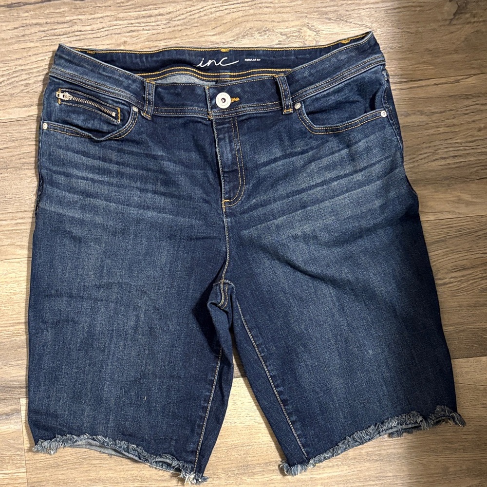 INC International Concepts Navy Denim Shorts